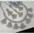 NAFJ Royal Designer Crystal Stone Pearl Necklace Set