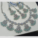 NAFJ Royal Designer Crystal Stone Pearl Necklace Set