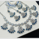 NAFJ Royal Designer Crystal Stone Pearl Necklace Set