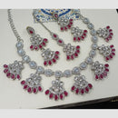 NAFJ Royal Designer Crystal Stone Pearl Necklace Set