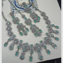 NAFJ Royal Designer Crystal Stone Pearl Necklace Set