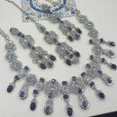 NAFJ Royal Designer Crystal Stone Pearl Necklace Set
