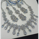 NAFJ Royal Designer Crystal Stone Pearl Necklace Set