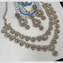 NAFJ Royal Sparkle Pota Stone d And Austrian Double Necklace Set