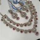 NAFJ Royal Sparkle Pota Stone d And Austrian Double Necklace Set