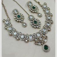 NAFJ Premium Royal Look Kundan Stone Embellished Necklace Set
