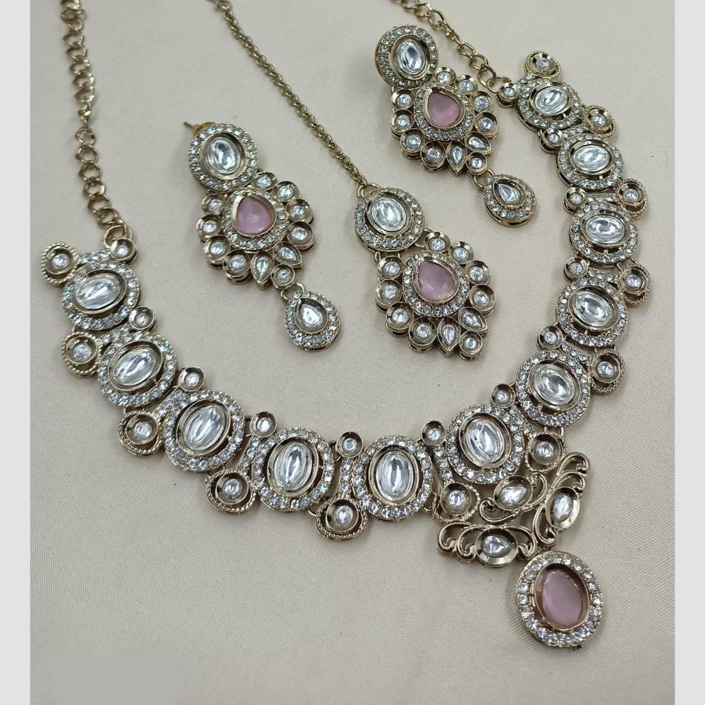NAFJ Premium Royal Look Kundan Stone Embellished Necklace Set