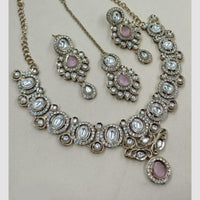 NAFJ Premium Royal Look Kundan Stone Embellished Necklace Set