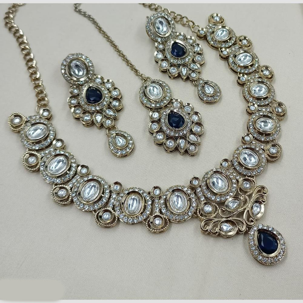 NAFJ Premium Royal Look Kundan Stone Embellished Necklace Set