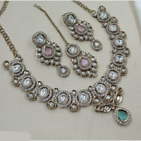 NAFJ Premium Royal Look Kundan Stone Embellished Necklace Set