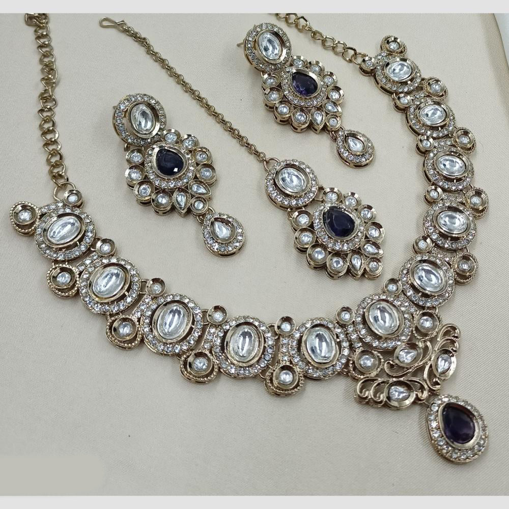 NAFJ Premium Royal Look Kundan Stone Embellished Necklace Set