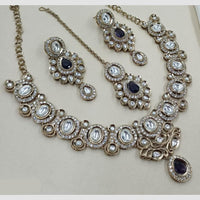 NAFJ Premium Royal Look Kundan Stone Embellished Necklace Set
