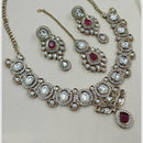 NAFJ Premium Royal Look Kundan Stone Embellished Necklace Set
