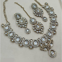 NAFJ Premium Royal Look Kundan Stone Embellished Necklace Set