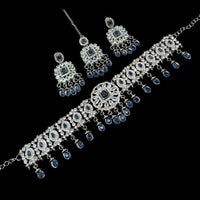 NAFJ Regal Style Crystal Stone And Austrian Stone  Choker Necklace Set