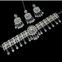 NAFJ Regal Style Crystal Stone And Austrian Stone  Choker Necklace Set