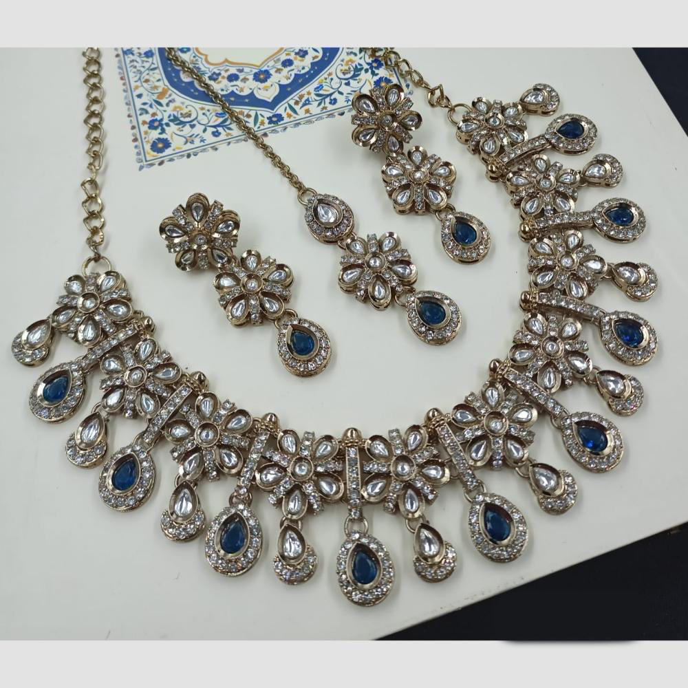 NAFJ Premium Designer Kundan Stone Embellished Necklace Set