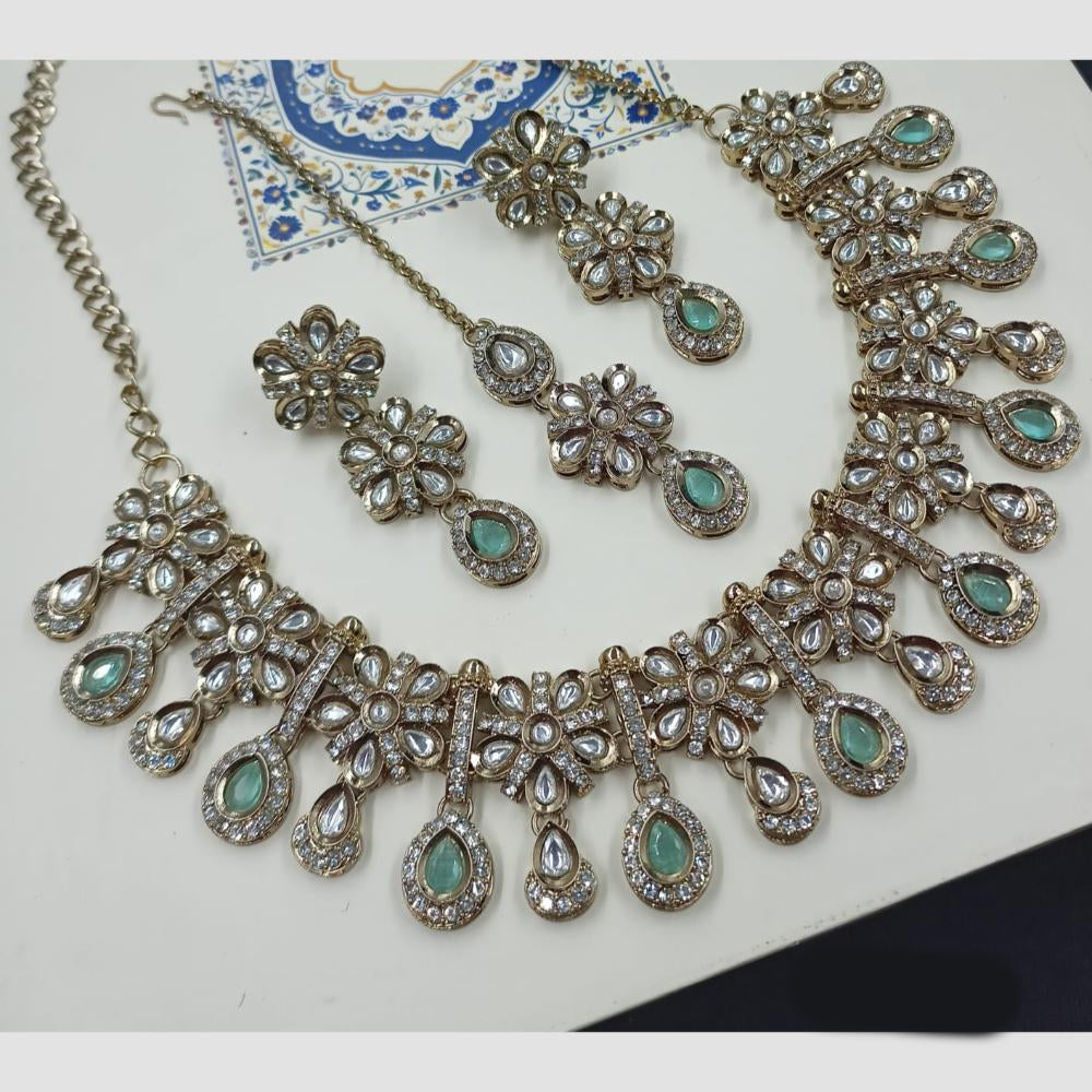 NAFJ Premium Designer Kundan Stone Embellished Necklace Set