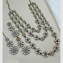 NAFJ Traditional Polki Kundan Stone Embellished Multilayer Necklace Set