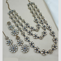 NAFJ Traditional Polki Kundan Stone Embellished Multilayer Necklace Set