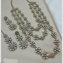NAFJ Traditional Polki Kundan Stone Embellished Multilayer Necklace Set
