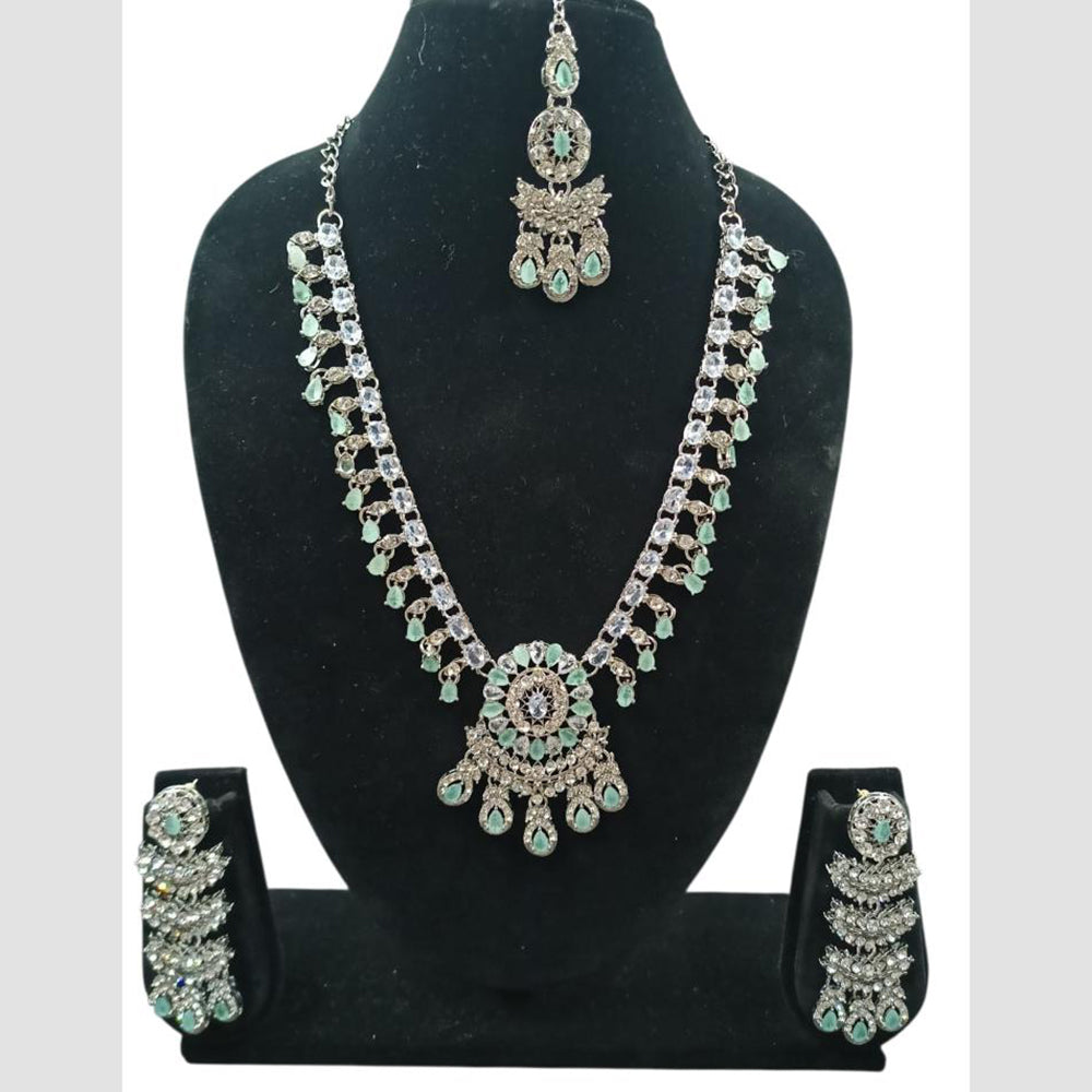 NAFJ Trendy Ethnic Crystal Stone And Austrian Stone Necklace Set