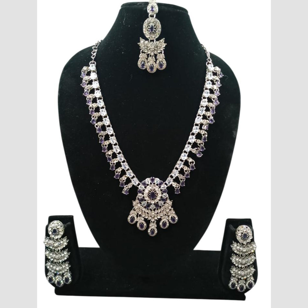 NAFJ Trendy Ethnic Crystal Stone And Austrian Stone Necklace Set