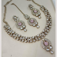 NAFJ Premium Royal Look Kundan Stone Embellished Necklace Set