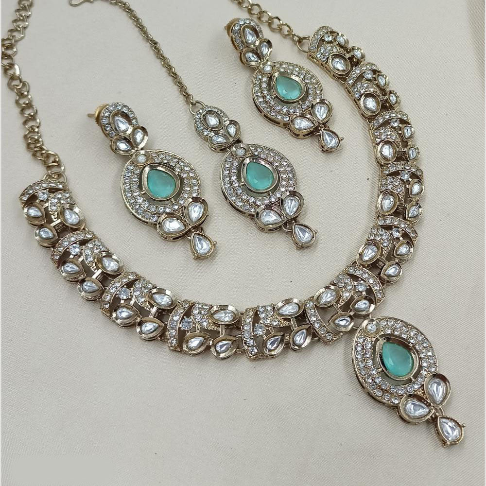 NAFJ Premium Royal Look Kundan Stone Embellished Necklace Set