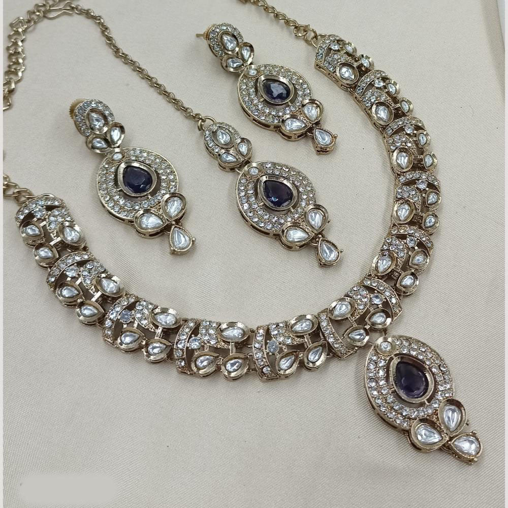 NAFJ Premium Royal Look Kundan Stone Embellished Necklace Set