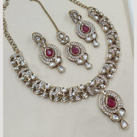 NAFJ Premium Royal Look Kundan Stone Embellished Necklace Set