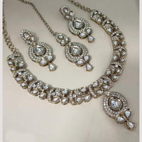 NAFJ Premium Royal Look Kundan Stone Embellished Necklace Set