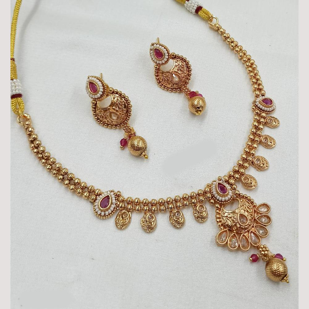 NAFJ Traditional Pota Stone And Pearl Necklace Set