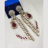 NAFJ Royal Look Kundan Stone  And Pearl Dangler Earrings