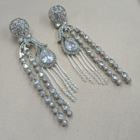 NAFJ Royal Look Kundan Stone  And Pearl Dangler Earrings