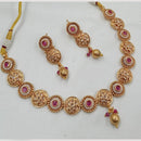 NAFJ Elegant Pota Stone And Pearl Necklace Set