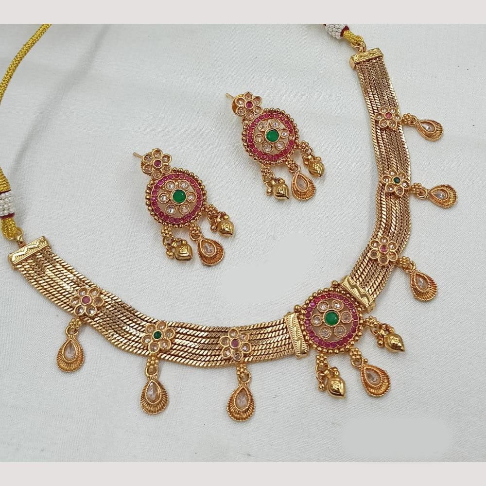 NAFJ Elegant Pota Stone And Pearl Necklace Set