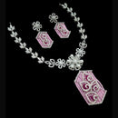 NAFJ Royal Elegance American Daimond And Pearl Necklace Set