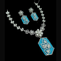 NAFJ Royal Elegance American Daimond And Pearl Necklace Set