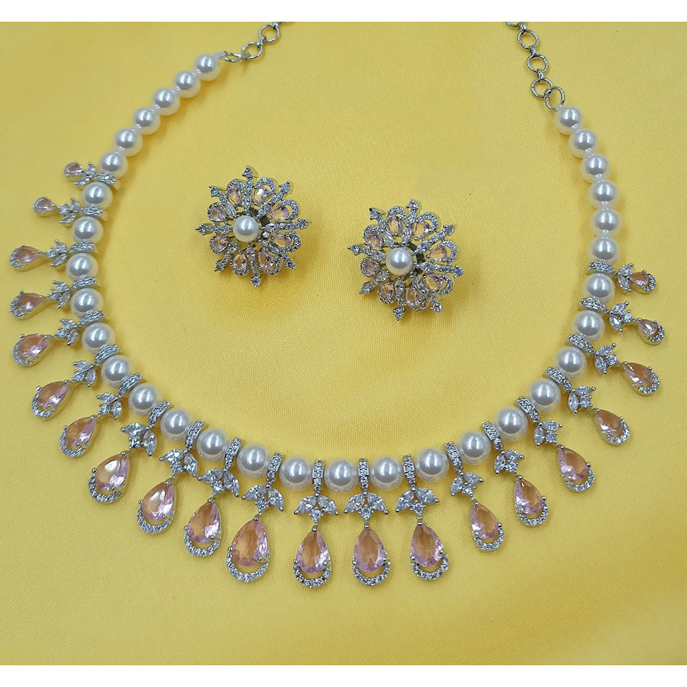 NAFJ Glamorous American Diamond Royal Elegance Necklace Set