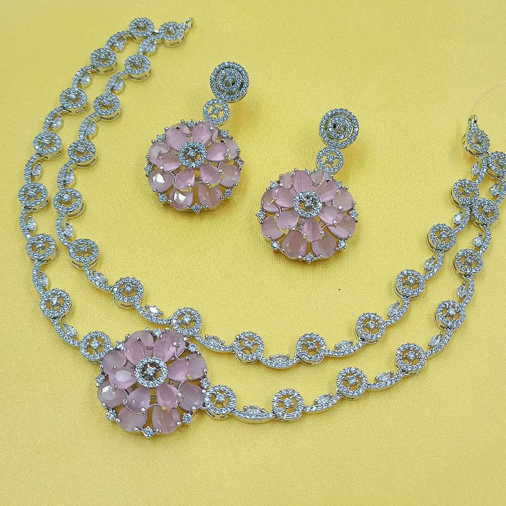 NAFJ Glamorous American Diamond Royal Elegance Necklace Set