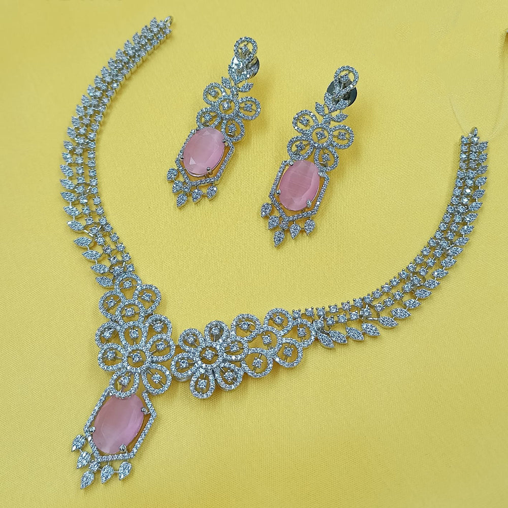 NAFJ Glamorous American Diamond Royal Elegance Necklace Set