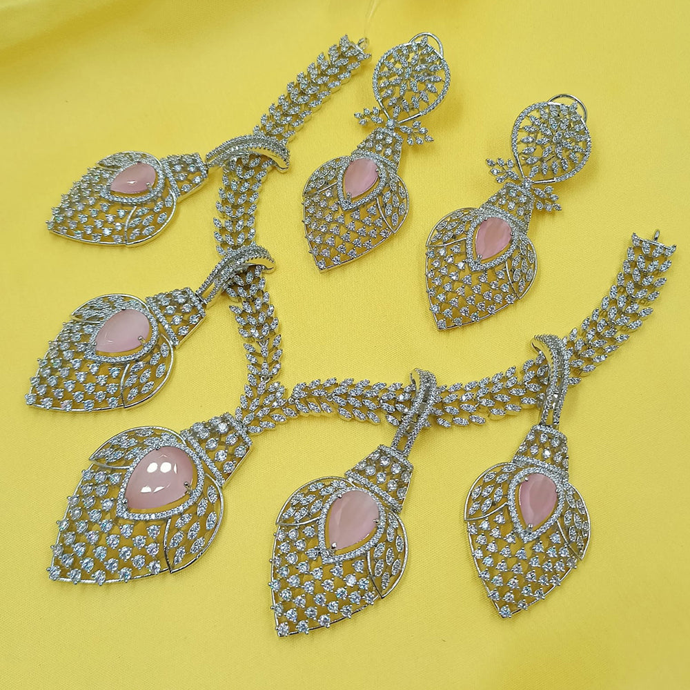 NAFJ Glamorous American Diamond Royal Elegance Necklace Set