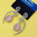NAFJ Glam Drop American Daimond Dangler Earrings in Rhodium Finish