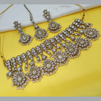 NAFJ Designer Kundan Stone Pearl And Pearl Choker Necklace Set