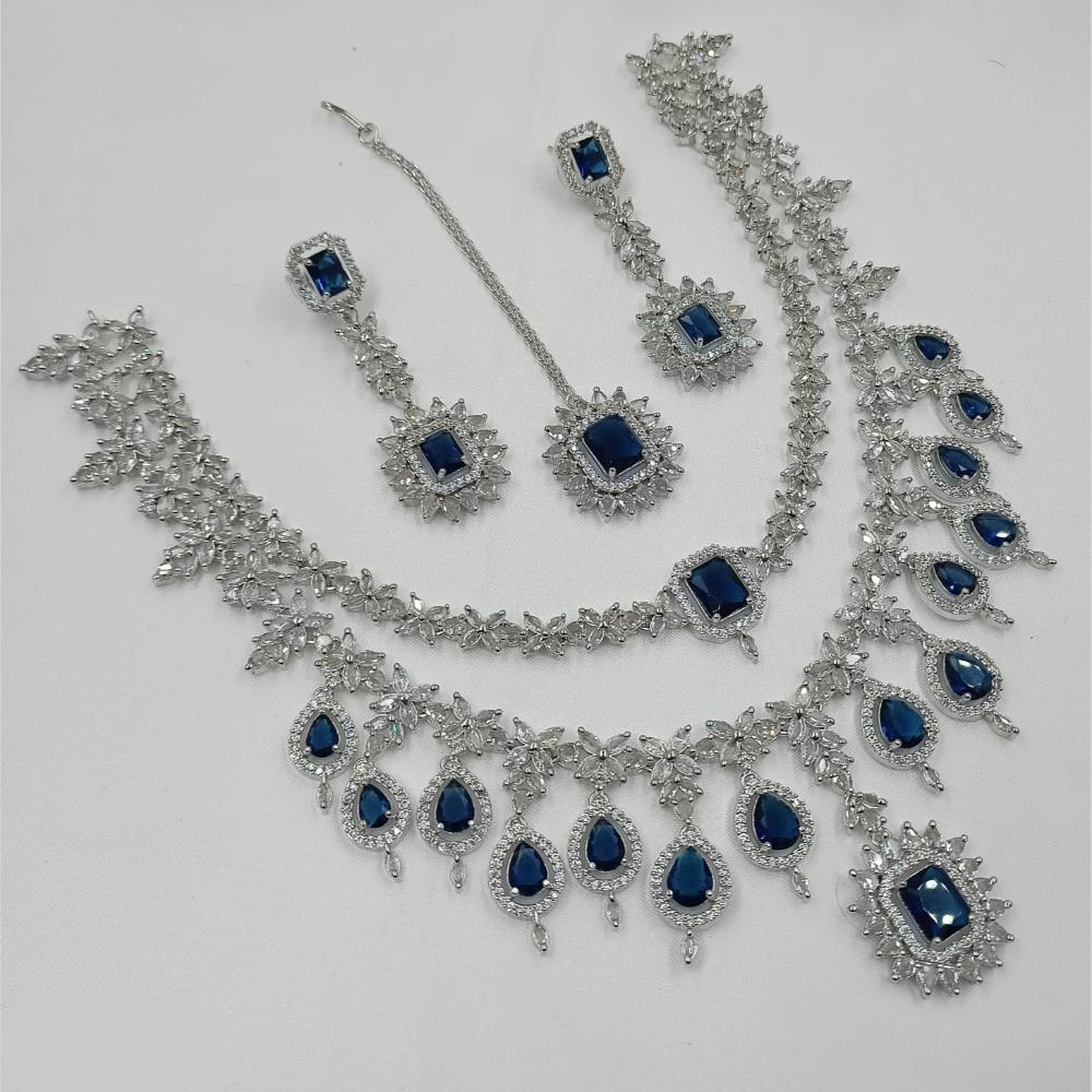 NAFJ Glamorous American Diamond Necklace Set