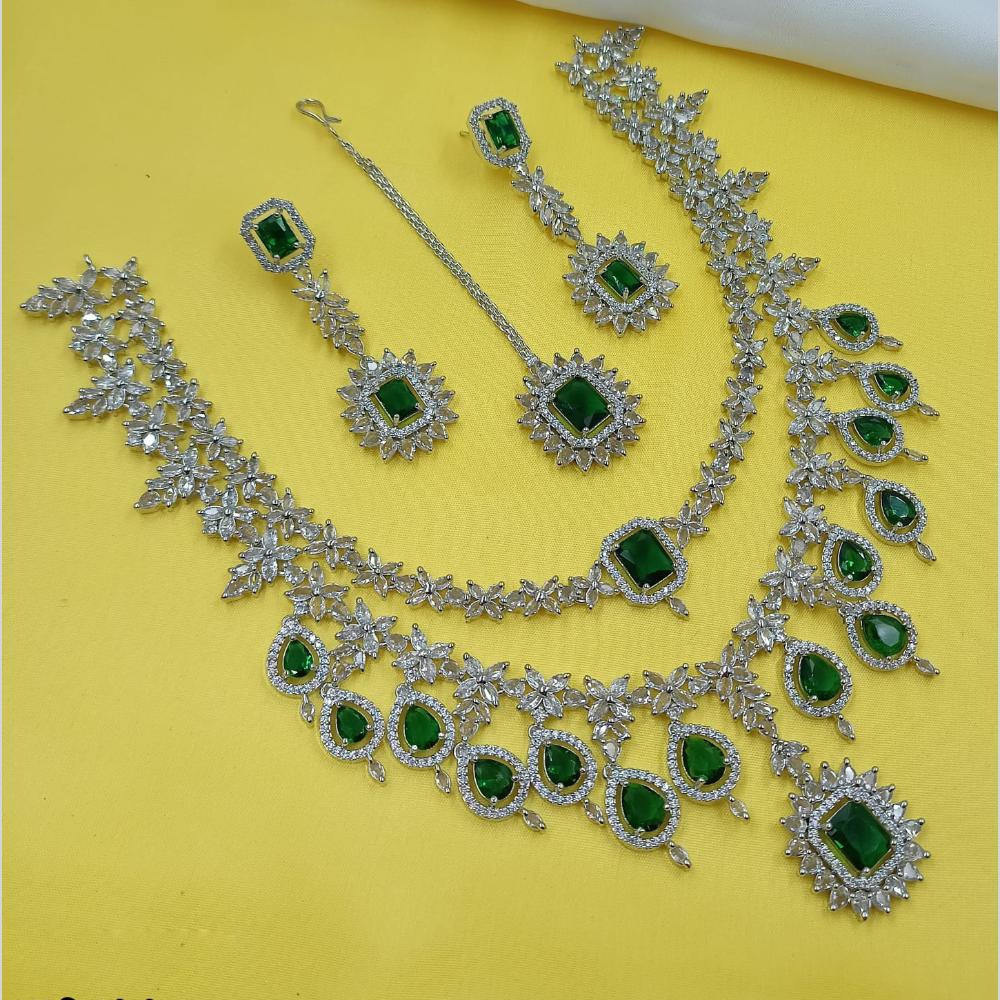 NAFJ Glamorous American Diamond Necklace Set