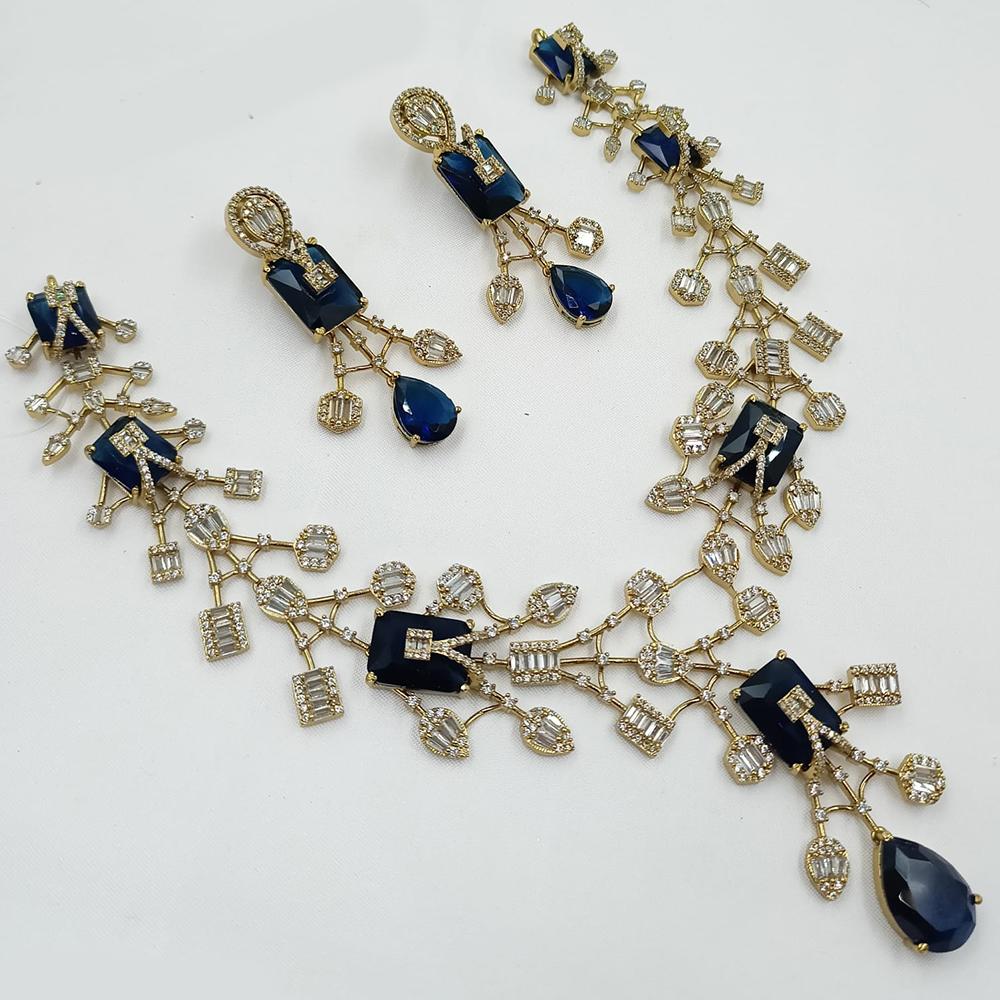 NAFJ Glamorous American Diamond Necklace Set