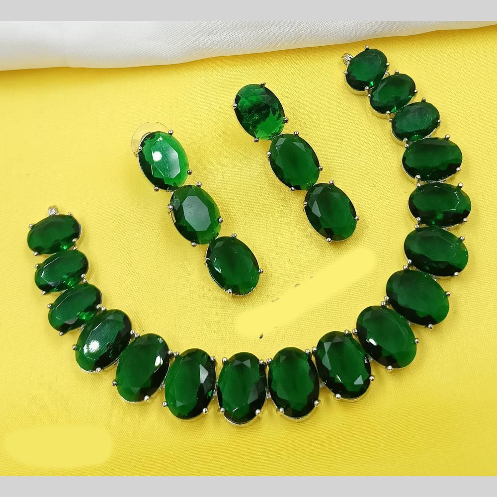 NAFJ Glamorous American Diamond Necklace Set
