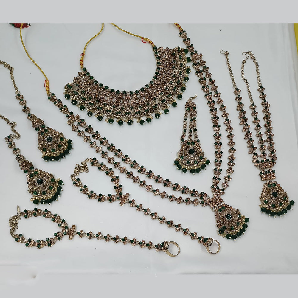 NAFJ Grand Austrian Stone And Pearl Wedding Special Beaded Bridal Set